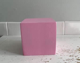 Pink Wood 3 Inch square block- riser, display and more