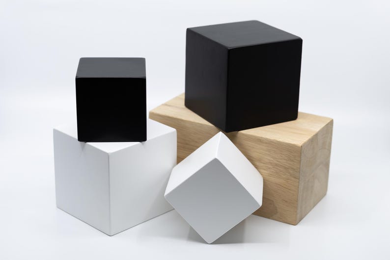 3 Inch Solid Wood Block Cubes Set of 6 (3x3x3) White Color - Etsy