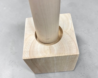 Set of 4 Furniture Risers- Solid Hard Wood Unfinished  3 1/2 inch lift