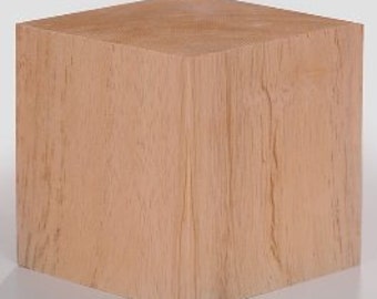 5 Inch Square Unfinished Solid Wood Block Cube for DIY Projects