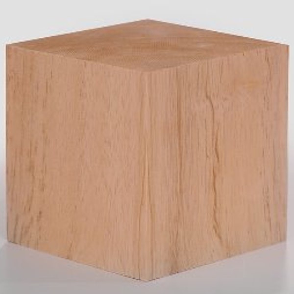 5 Inch Square Unfinished Solid Wood Block Cube for DIY Projects