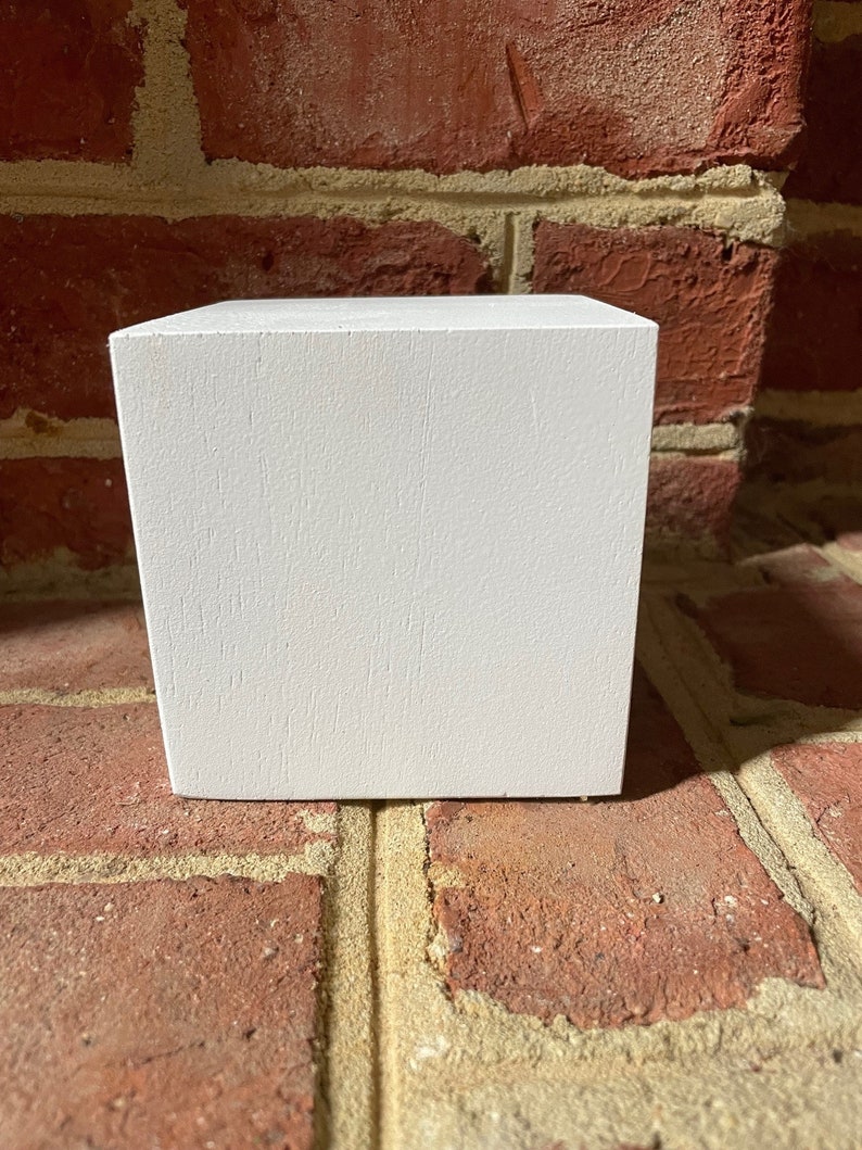 Large White Wood 6 Inch Square Block Riser, White Plant Riser, White ...