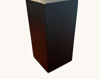 Black Riser Display Stand 4x4x8 inches Solid Hardwood Sturdy Base Pedestal