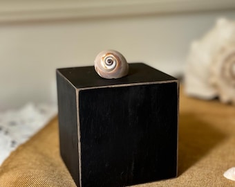 Distressed Black Wood Block: 4 Inch Square Decor Riser