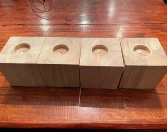 Set of 4 Furniture Risers/Sofa Risers - Solid Hard Wood Unfinished 4 1/2 inch Risers