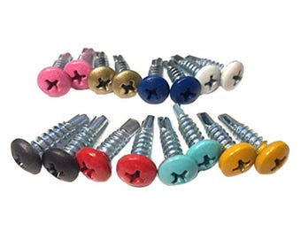 Lacrosse Head Screws, Multiple Colors Self Tapping - 16 Pack