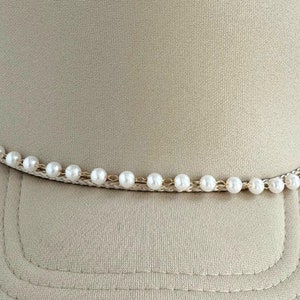 TRUCKER HAT CHAIN-Pearls Gold, Trucker hat accessories, hat chains, hat bling, trendy trucker hats, clip on hat chains
