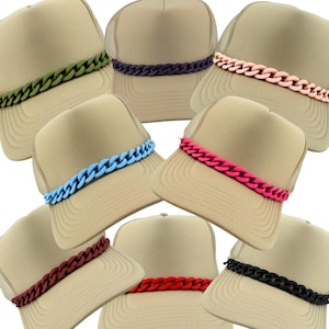 TRUCKER HAT CHAIN-Matte Acrylic Chain, Trucker hat accessories, hat chains, hat bling, trendy trucker hats, clip on hat chains