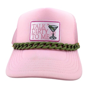 Talk Dirty to Me Trucker Hat, Martini lover, Martini trucker,