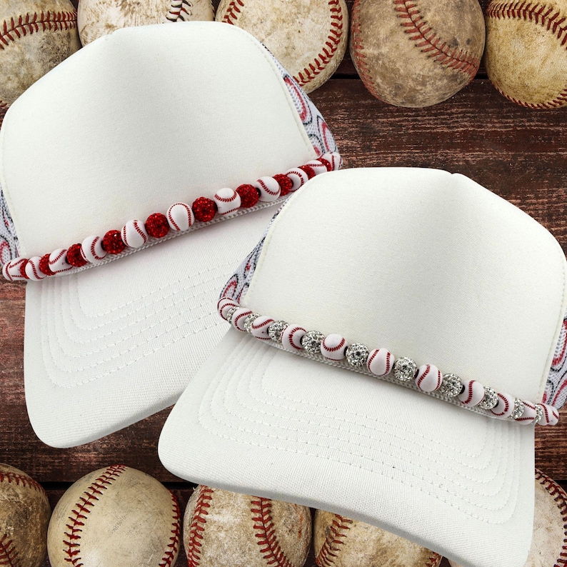 TRUCKER HAT Chain-baseballs and Rhinestones, Trucker Hat Accessories ...