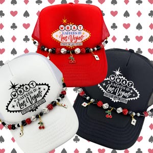 Las Vegas Trucker Hat, Poker hat, What Happens in Vegas stays in Vegas, Viva Las Vegas, Casino Hat, Sin City, Vegas strip, Vegas nights