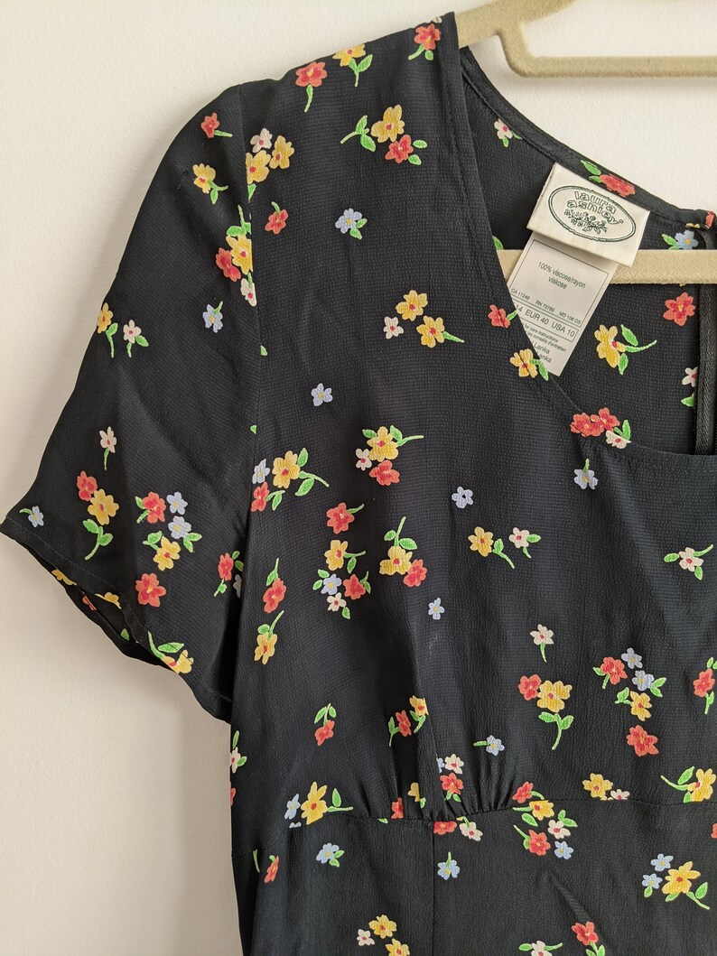 Vintage 90s Laura Ashley Flirty Floral Dress