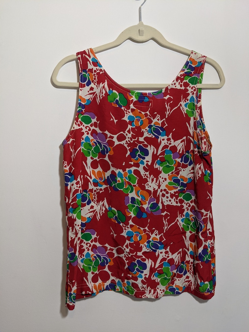 Vintage Guess by Georges Marciano Abstract Print Shell Tank Top in Viscose