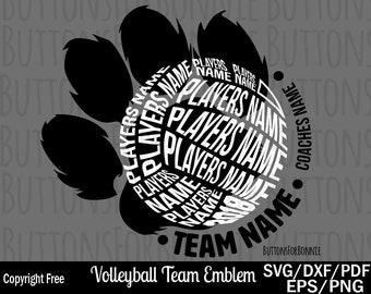 Volleyball svg Volleyball team svg back of shirt svg team | Etsy