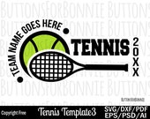 Tennis team svg, template, tennis mom svg, tennis shirt svg, cut file, cricut, name, tennis player svg, tennis ball, tennis racket, iron on