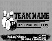 bowling svg, bowling template, bowling team, bowling mom svg, bowling shirt, cut file, iron on, cricut, name, bowling team svg, emblem,