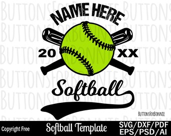 Softball Vector Etsy