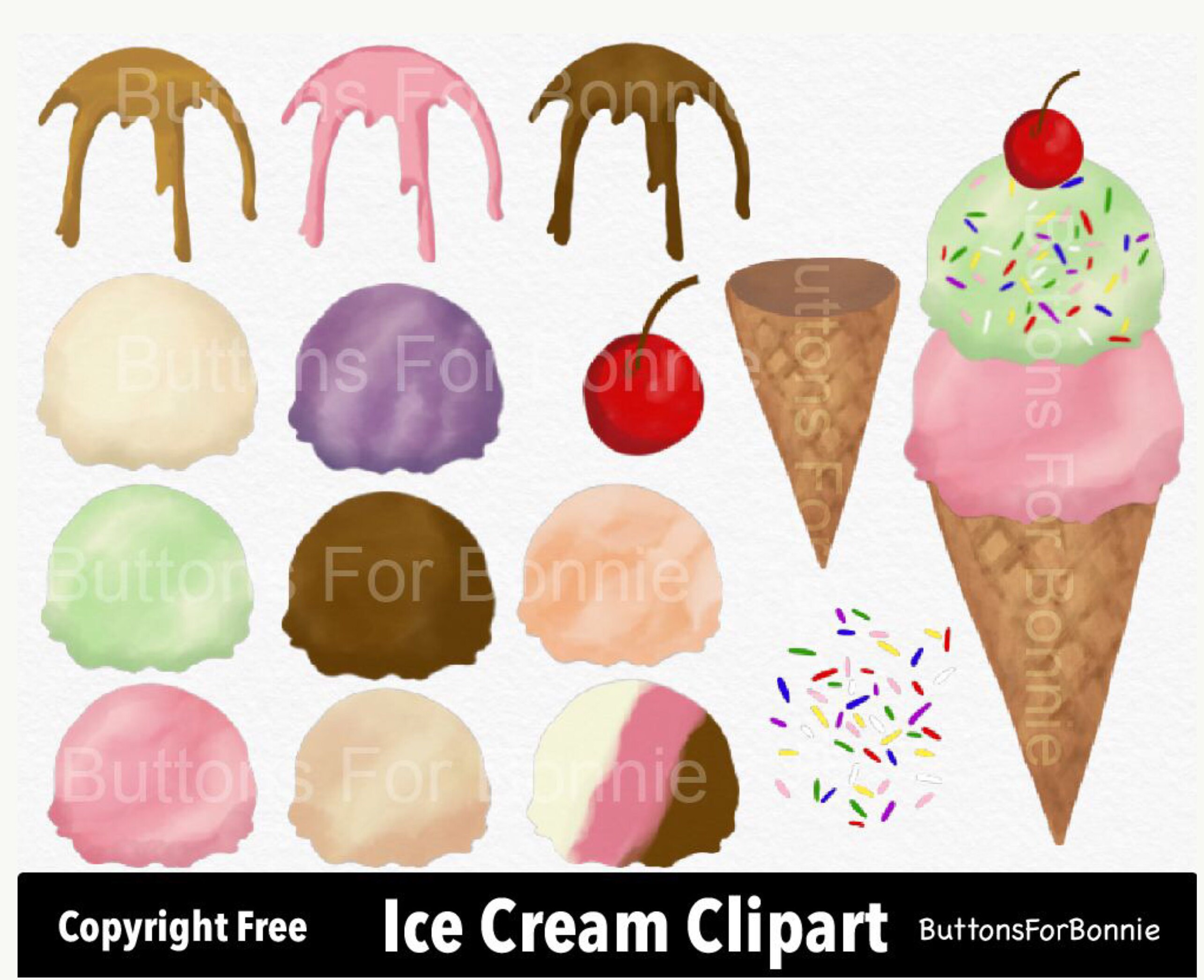 Ice Cream Scoops Clipart by Hands on Learning LLC