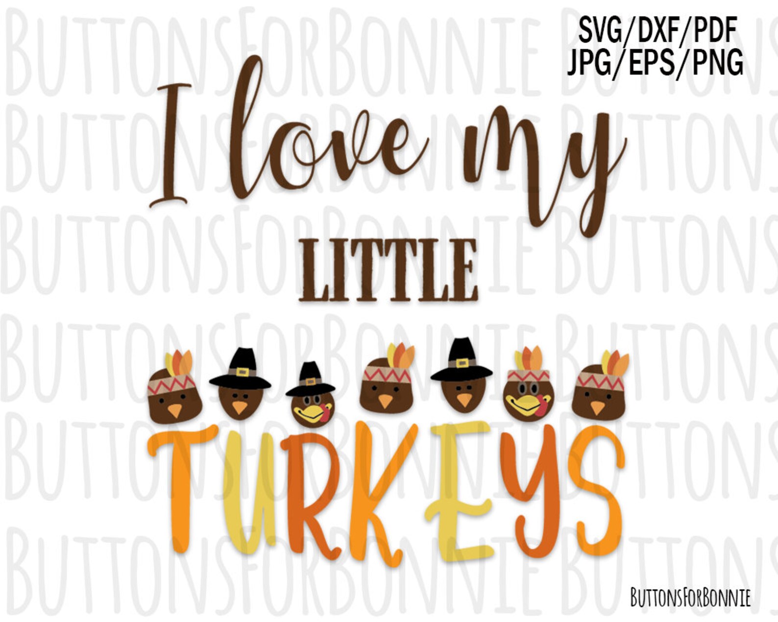 Download I love my little turkeys turkey svg thanksgiving svg | Etsy