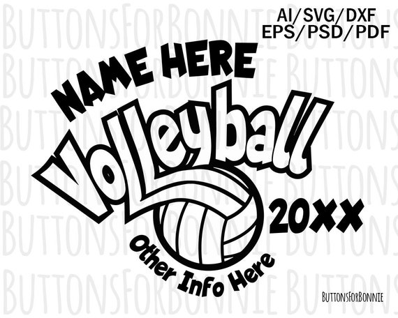 Volleyball Svg volleyball vector volleyball emblem | Etsy