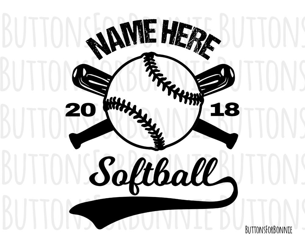 Softball Svg softball vector softball emblem softball team | Etsy