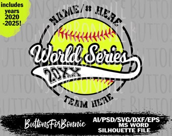World Series svg, softball svg, sports, Little league, stitching, swoosh, template, World Series shirt, team shirt svg, cut file, iron on