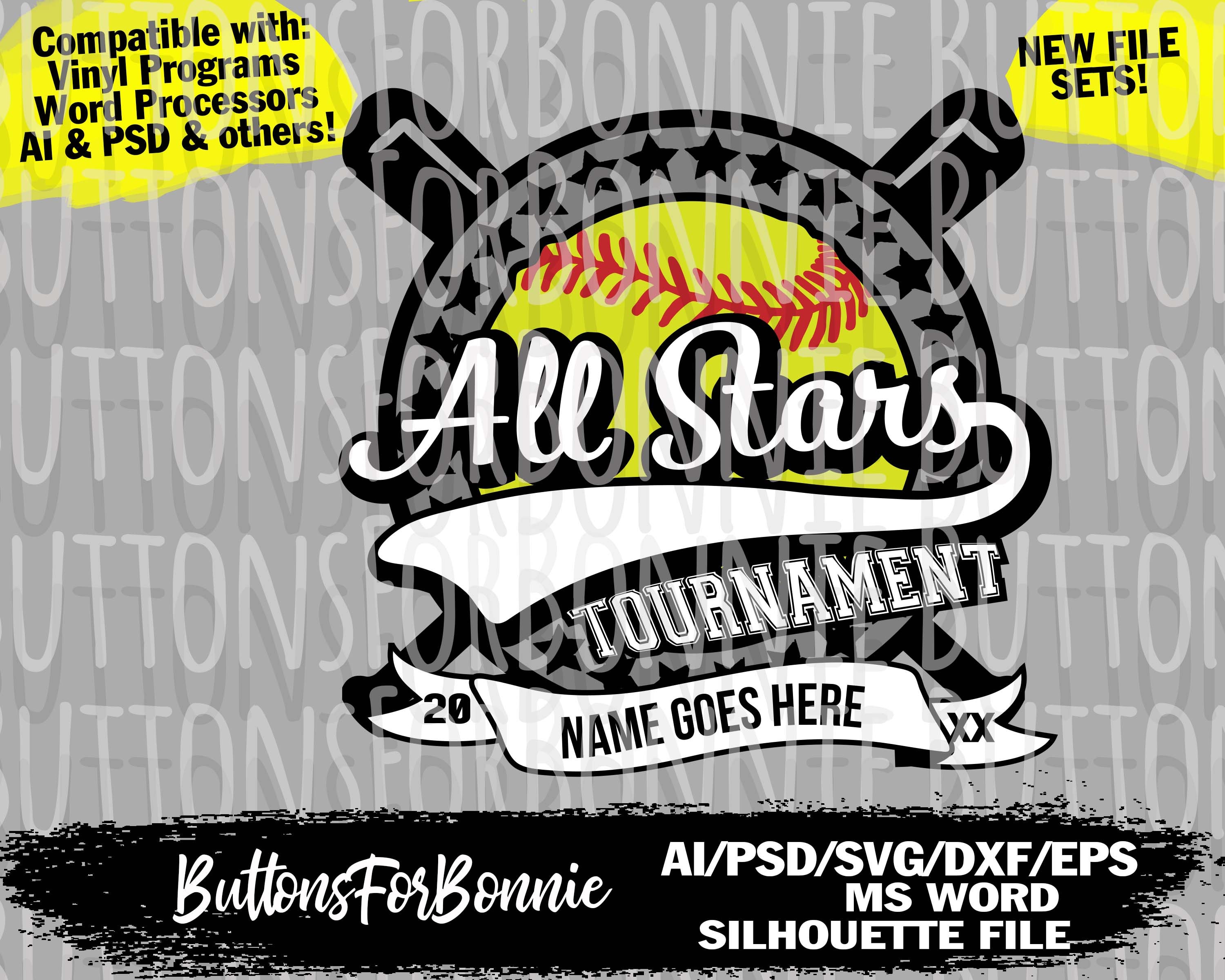 All Stars Tournament Svg Softball Svg All Stars Svg All 