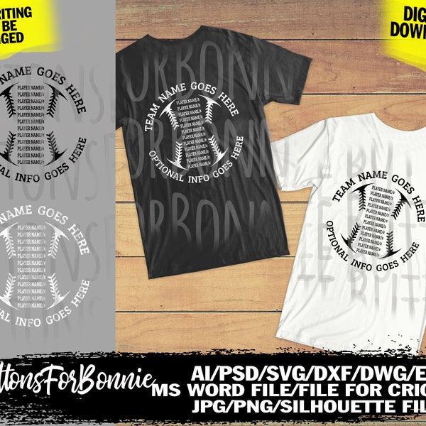 Roster for Baseball Shirt - Etsy