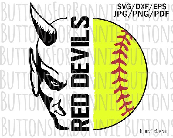 Red Devils Softball Svg Softball Mom Svg Cut File Shirt Etsy