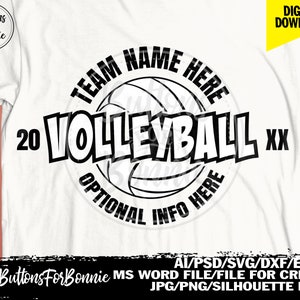 Volleyball Team Svg, Volleyball Svg, Template, Cutting File, Name Svg ...