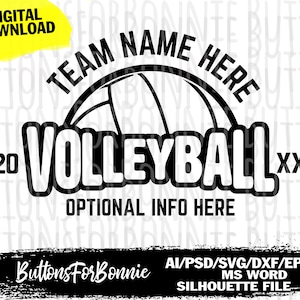 Volleyball Svg, volleyball vector, volleyball emblem, volleyball camp, volleyball logo, digital cutting file, name, team name, shirt design