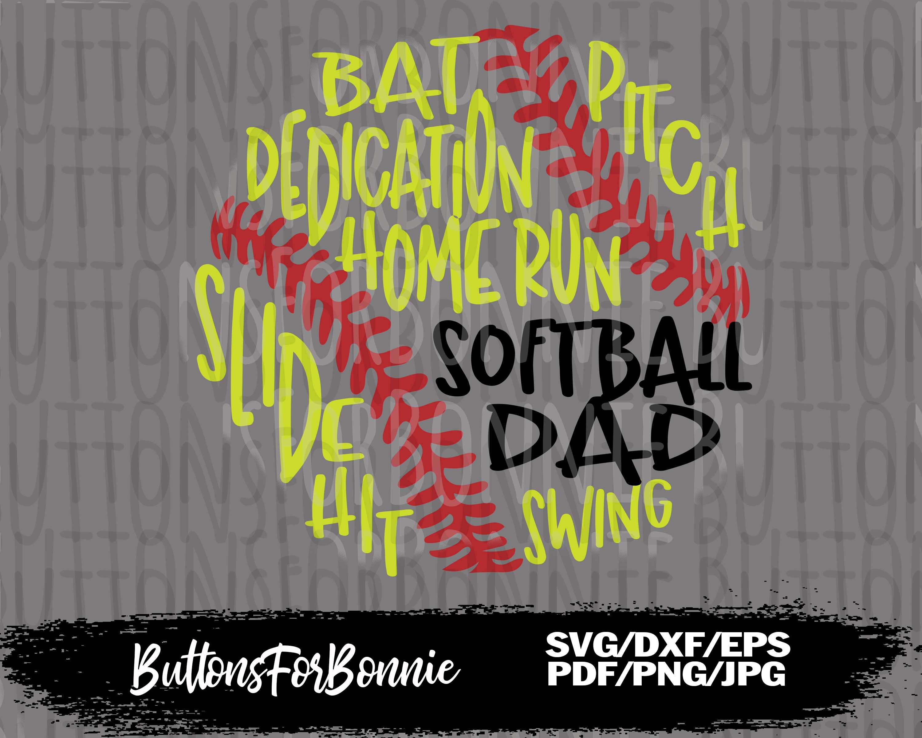 Softball Dad Svg Softball Design Cut File Sports Svg Shirt Etsy