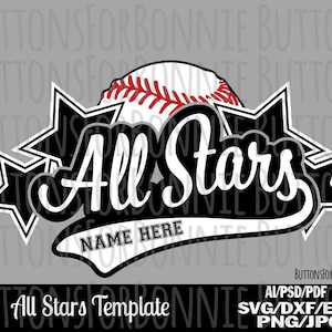 All Stars svg, Softball Svg, Baseball svg, template, emblem, softball team, Baseball team, stitching, cutting file, shirt design svg, eps