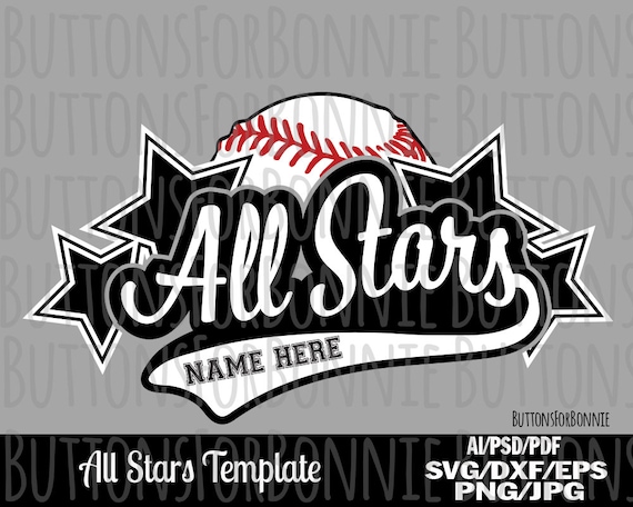 All Stars Svg Softball Svg Baseball Svg Template Emblem 