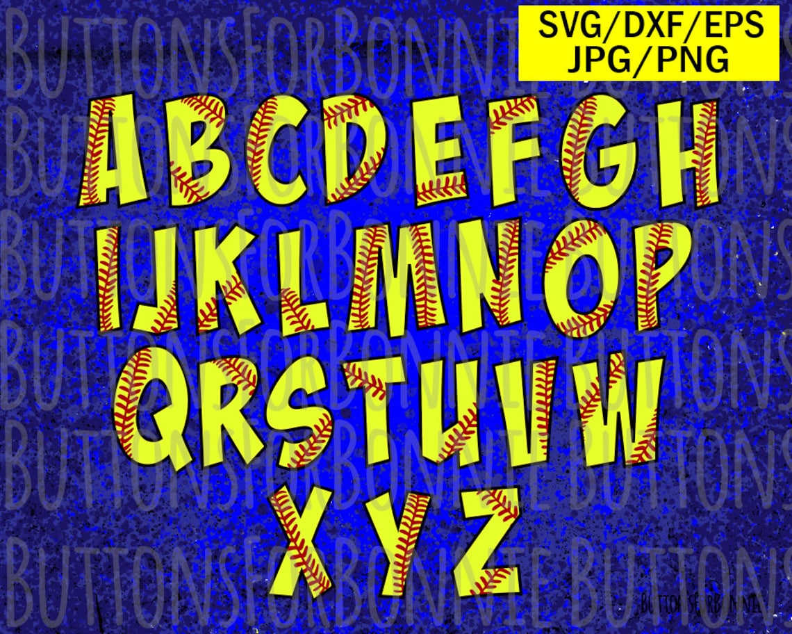 Softball Font Svg Font Cutting File Seams Stitching Kids Etsy Ireland