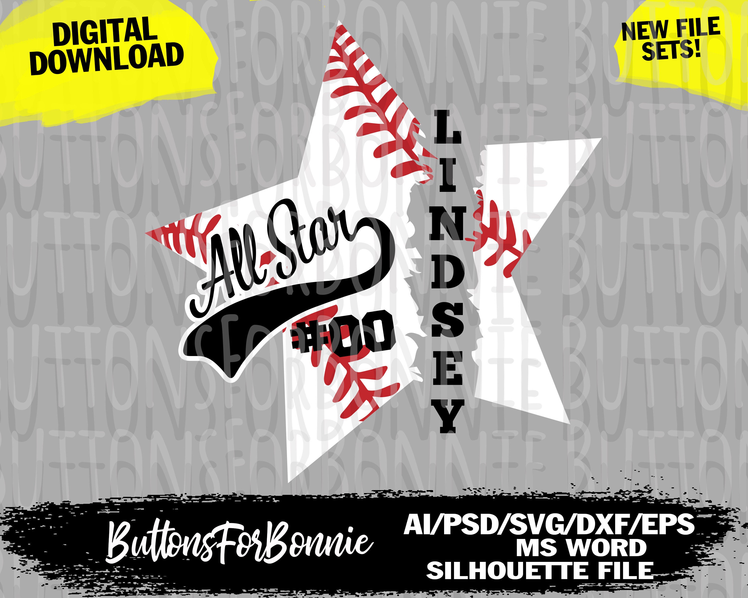 Download All Star Svg Baseball Svg Template Baseball Shirt Svg Cut Etsy