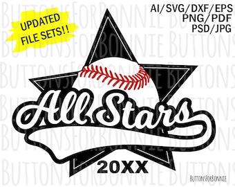 All Stars svg, Softball Svg, Baseball svg, vector, emblem, softball team, Baseball team, stitching, cutting file, swoosh, shirt design