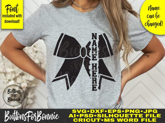 cheer bow svg, bow svg, template, cheer name svg, cheer mom svg, cut file, iron on, cricut, cheerleader svg, decal, printable, silhouette
