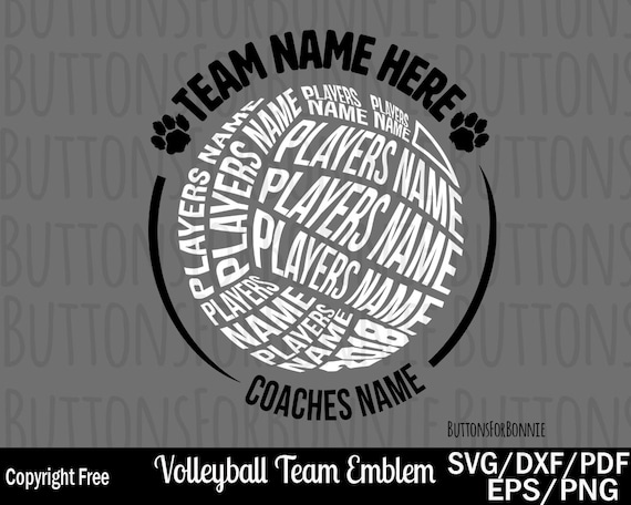 Volleyball svg Volleyball team svg back of shirt svg team | Etsy