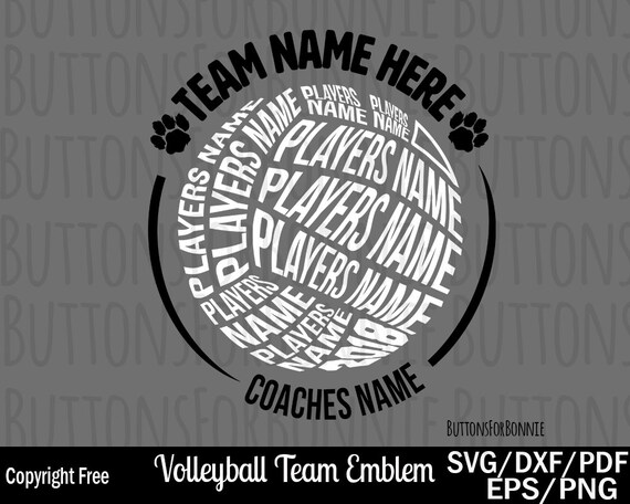 Volleyball svg Volleyball team svg back of shirt svg team | Etsy