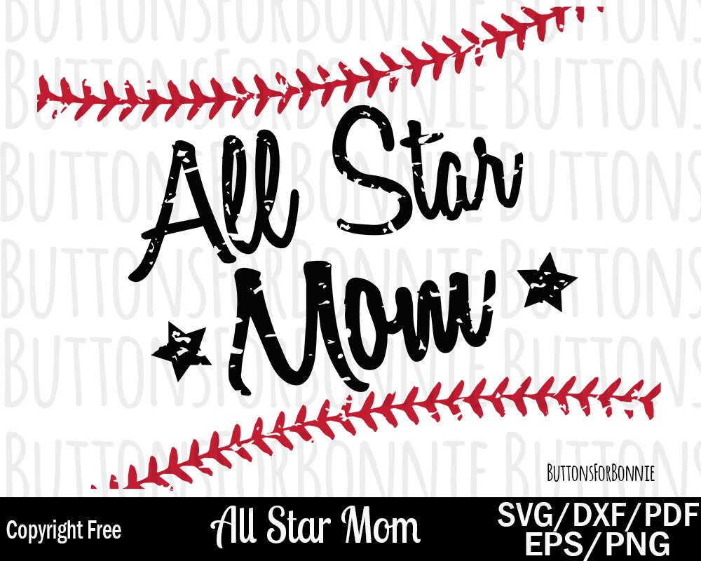Download All Star Mom Svg Baseball Mom Softball Mom Mom Svg Sports Etsy