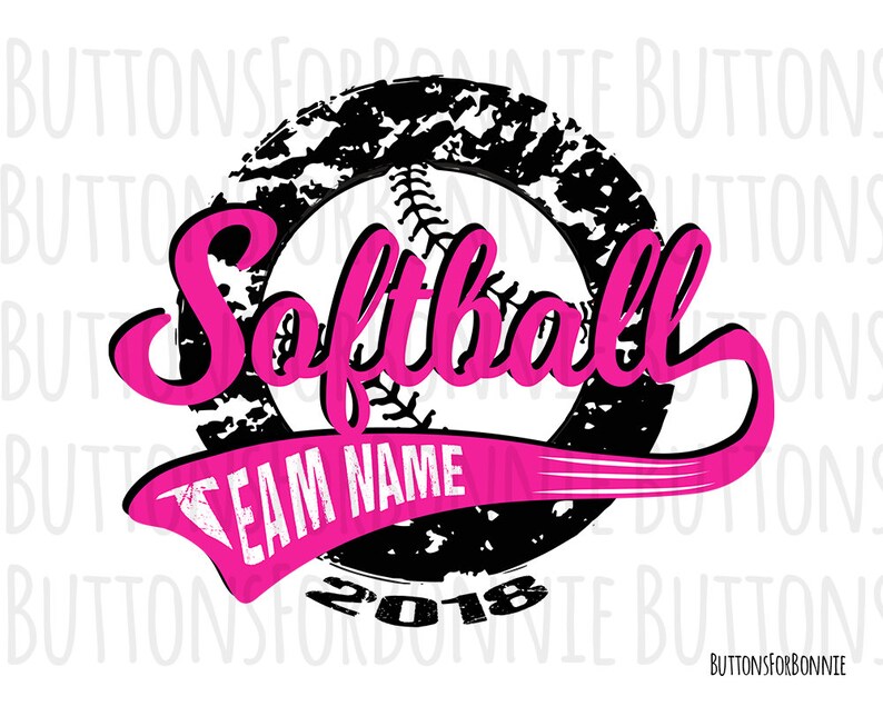 Softball Svg Softball Vector Softball Emblem Softball Team Etsy