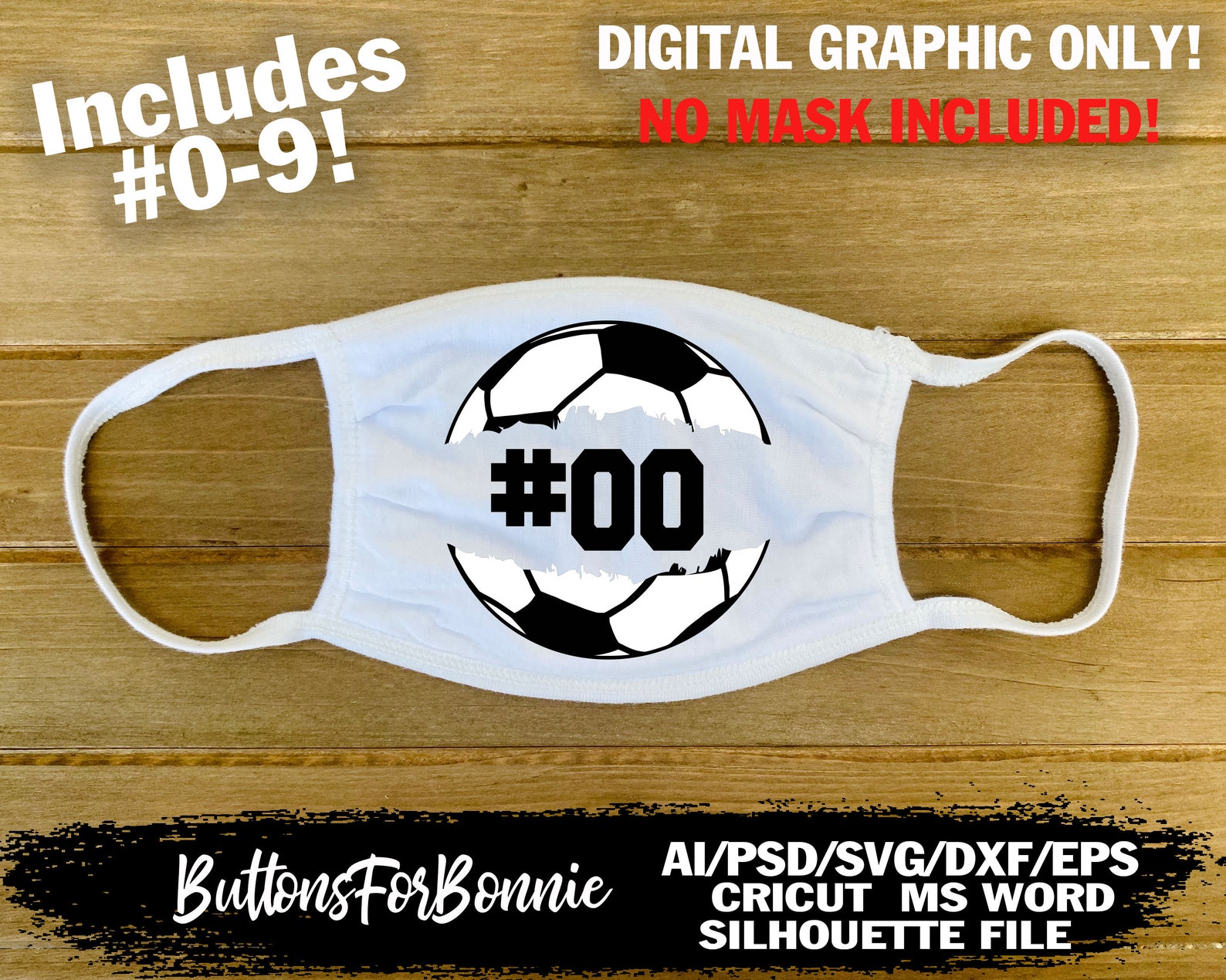 Soccer face mask face mask soccer mask graphic soccer Etsy