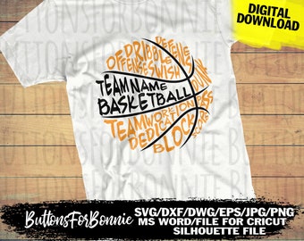 basketball svg, basketball team, shirt design, DXF, EPS,PNG, cricut, cutting file, silhouette, basketball files, template, iron on