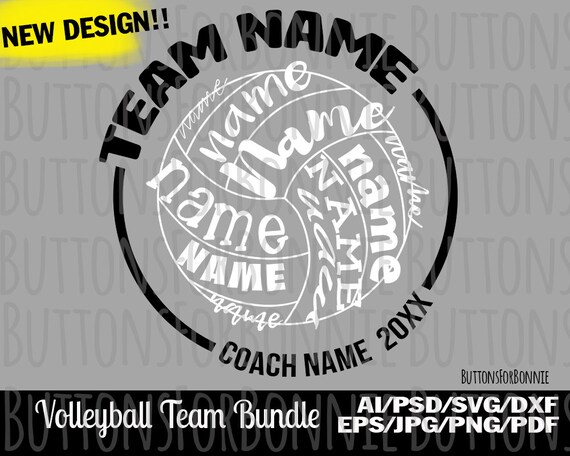Download Free Volleyball Svg Volleyball Team Svg Back Of Shirt Svg Team Etsy SVG Cut Files