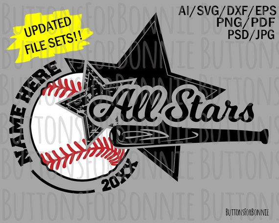 All Stars Svg, Softball Svg, Baseball Svg, Template, Emblem
