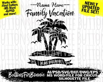 Family Vacation svg, vacation svg, vacation shirt design, vacation shirt svg, family, beach svg, ocean svg, template, cut file, palm tree