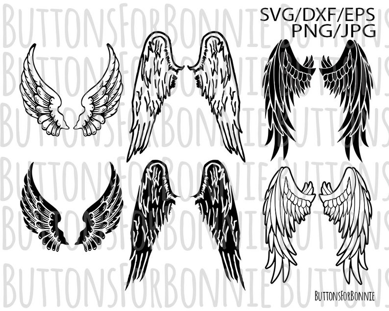 Angel Wings Angel Wings Svg Wings Digital Cut Files Dxf | Etsy