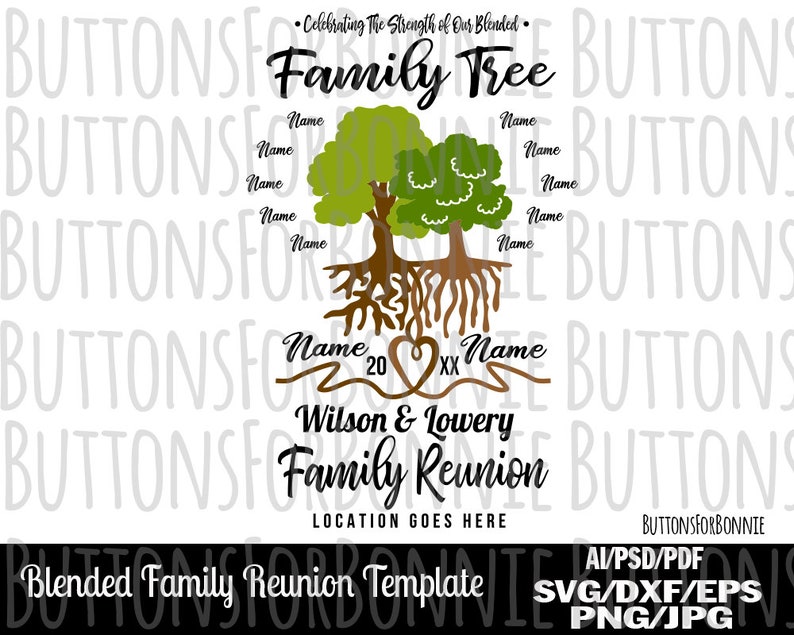 Download Clip Art Cricut Roots Svg Family Shirt Svg Tree Svg Family Roots Blended Family Cutting File Family Reunion Template Family Tree Svg Art Collectibles