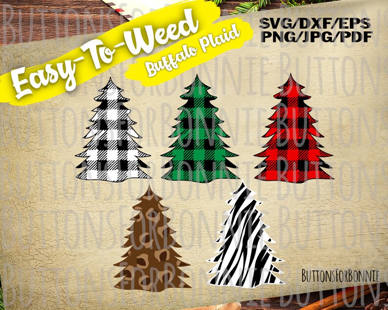Download Easy to Weed Christmas tree svg buffalo plaid svg tree svg ...